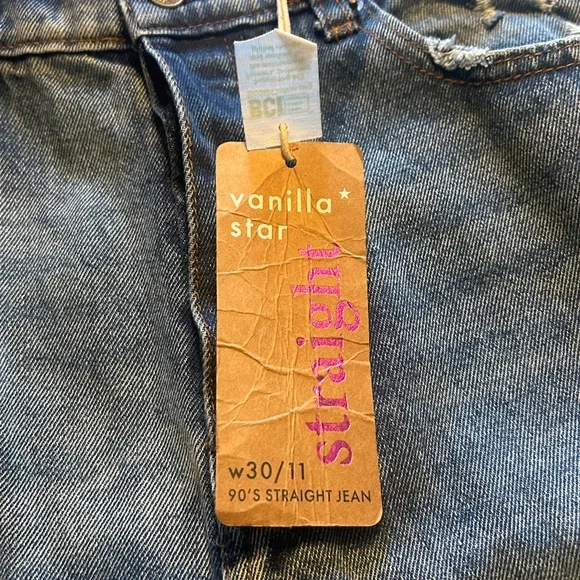 Vanilla Star
Juniors' 90s Distressed Cotton Straight-Leg Jeans 30/11 NWT - Picture 7 of 9